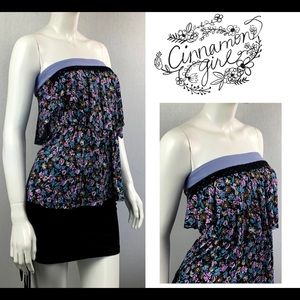 NWT Bohemian Layered Crochet Trim Tube Top